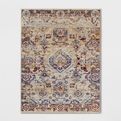 9'X12' Medallion Woven Area Rug Beige/Blue/Yellow - Threshold™