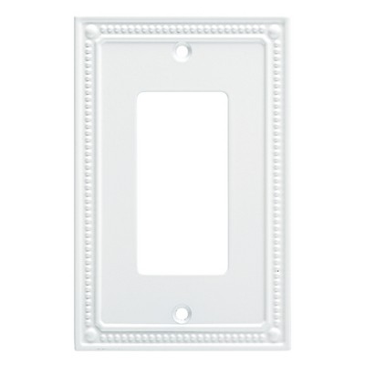 Franklin Brass Classic Beaded Single Decorator Wall Plate White