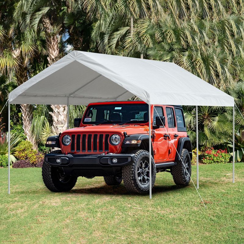 Aoodor 20 x 10 FT. Portable Vehicle Carport Party Canopy Tent Boat Shelter Cover, Heavy Duty Metal Frame, 2 of 8