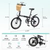 Kumasinova 20" Folding Bike,6-Speed Steel Frame Commuter with Basket,Phone Holder,Fenders,Dual V-Brake Portable Bicycle for for Men & Women - 3 of 4