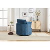 360° Solid Wood & Metal Swivel Barrel Chair with Curved Backrest, Round Accent Chair for Living Room, Bedroom, or Office - 4 of 4