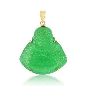 Classic Gold 14K Yellow Gold Jade Buddha Pendant - 1 of 2