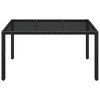vidaXL Patio Table, with Glass Top Black 59.1"x35.4"x29.5" Poly Rattan - 3 of 4