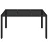 vidaXL Patio Table, with Glass Top Black 59.1"x35.4"x29.5" Poly Rattan - 3 of 4