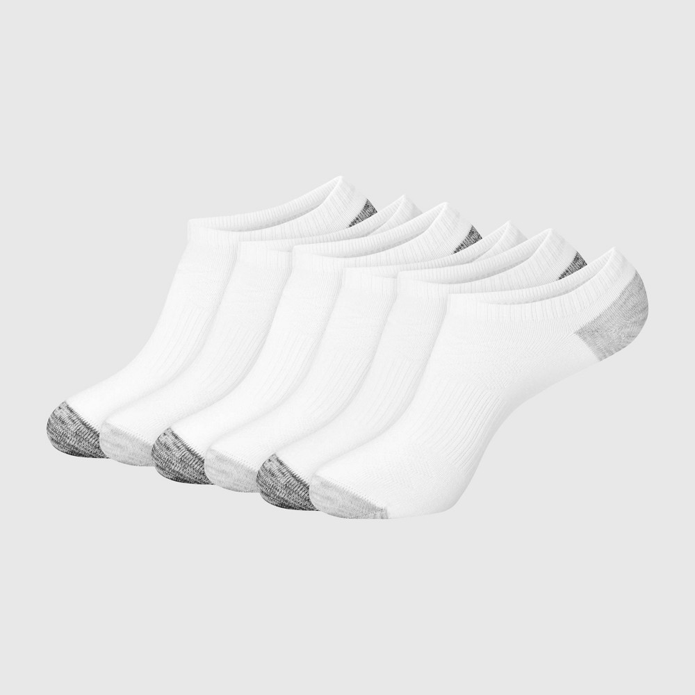 Hanes Premium Women's 6pk Cool Comfort Breathable No Show Socks - White/Gray 5-9