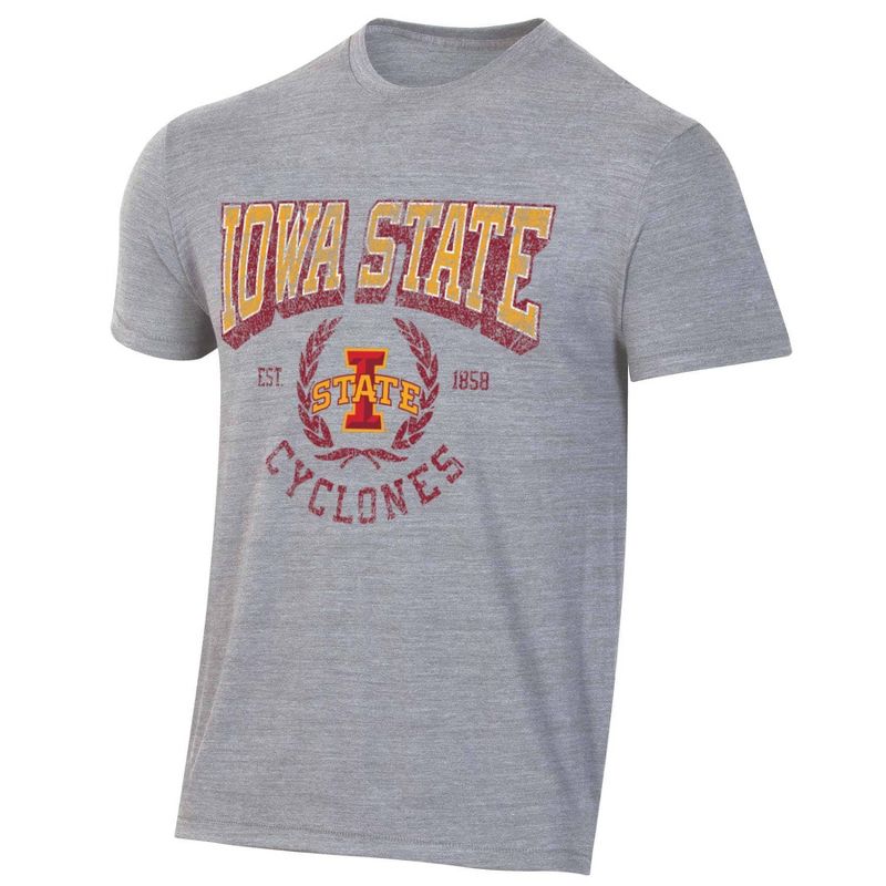 NCAA Iowa State Cyclones Men&#39;s Gray Triblend T-Shirt, 1 of 4