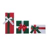 Transpac Wood 9.8 in. Multicolor Christmas Faux Gift Block Decor Set of 3 - 2 of 4