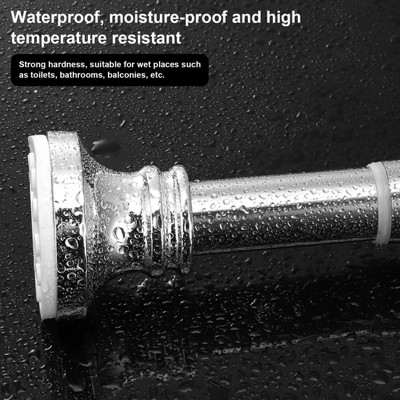 LunaLulinlk 18.5 to 63 inch Tension Shower Curtain Rod, Adjustable Heavy Duty Stainless Steel Shower Curtain Rod With Installation Instruction