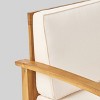 Illona 7pc Acacia Wood V-Shaped Sofa & Square Fire Table Set Teak/Crme/Light Gray- Christopher Knight Home - 3 of 4