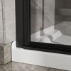 34"x 72" Bifold Frameless Glass Shower Door Combo w/ White Acrylic Shower Base, 1/4 inch Tempered Clear Glass in Black Aluminum Finish - 4 of 4