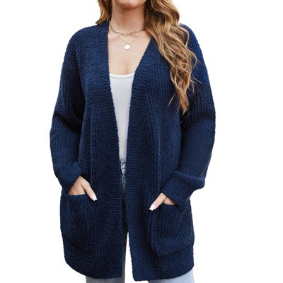 Snuggle Sac Women’s Open Front Cardigan with Pockets Soft Long Sleeve Knit Sweater for All Seasons