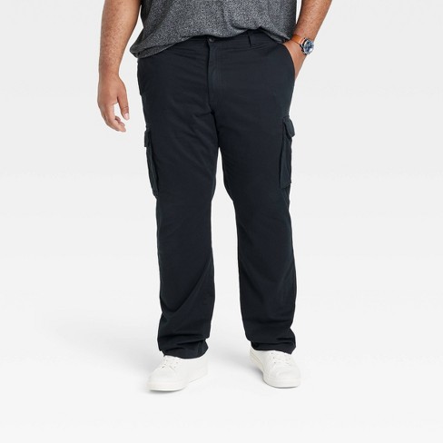 Men's Big & Tall Relaxed Fit Straight Cargo Pants - Goodfellow & Co™ Black  42x36