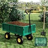 Mr Ironstone Steel Garden Cart, 900 lbs Heavy Duty Garden Wagon, 270 U-Turn Utility Metal Wagon with Removable Sides and 10" Pneumatic Tires - 2 of 4