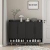 Gulches 42 in H x 55 in W Black Particleboard Shoe Storage Cabinet with 4 Doors Adjustable Shelves - 2 of 4