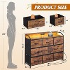 8 Dresser TV Stand with Power Outlets, Led Dresser for Bedroom, Fabric Chest of Drawers with Double Open Shelves, Wood Top, Steel Frame - 3 of 4