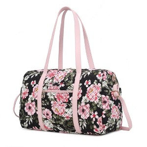 MKF Collection Khelani Quilted Cotton Botanical Pattern Women’s Duffle Bag by Mia K - 1 of 4