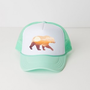 Simply Sage Market Bear Sunset Valley Adult Foam Trucker Hat - 1 of 1