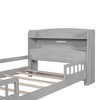 PAGED Twin Size Platform Bed Modern Wooden Bed Frame with Storage Headboard, LED Light and Guardrail for Bedroom, Easy Assembly - 3 of 4