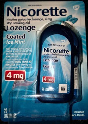 Nicorette 4mg Coated Nicotine Lozenge Stop Smoking Aid - Ice Mint ...