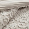 Sapphtopaz Comforter Set Tufted Chenille Medallions Embroidery Classic Solid Color Cotton Quilt Set 3 Piece 1 Quilt, 2 Pillow Shams - 3 of 4