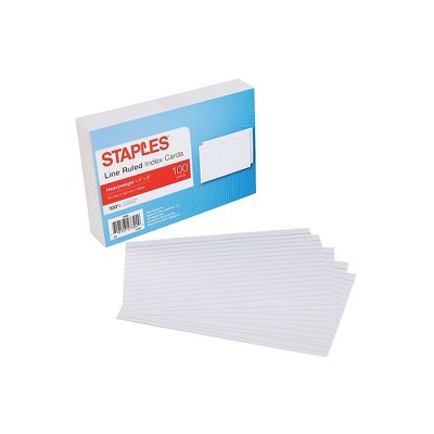 Staples 4X6 HVY LND INDXCRD WHT 100CT 2622142