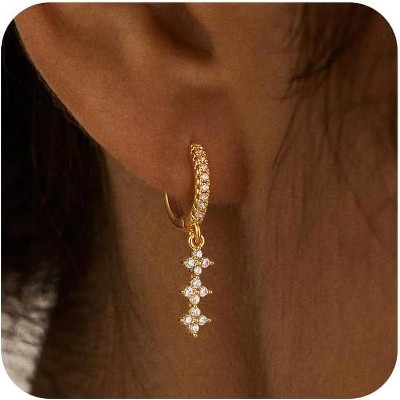 Dangle Earrings for Women 14K Gold Plated Dangly Dangling Earrings Dainty Trendy Drop Hypoallergenic Square
