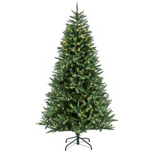 7 1/2' Spada Pine Hinged Tree with Warm White LED Lights - 1 of 4