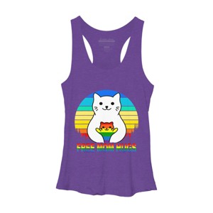 Adult Design By Humans Free Mom Cat Hugs Pride Sunrise By Avocato Racerback Tank Top - 1 of 2