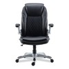 Alera Alera Leithen Bonded Leather Midback Chair, Supports Up to 275 lb, Black Seat/Back, Silver Base - 2 of 4