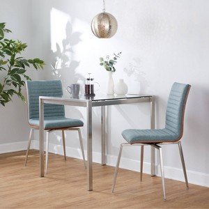 LumiSource Set of 2 Mason Stainless Steel Swivel Dining Chairs - 1 of 4