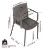 Set of 4 All-Weather Outdoor Armchairs with Comfortable Backrest, All-PP Patio Accent Chairs for Indoor & Outdoor Use – The Pop Home - 3 of 4