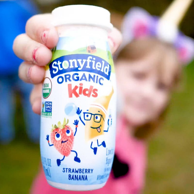 Stonyfield Organic Kids&#39; Strawberry Yogurt Smoothies - 12pk/3.1 fl oz Bottles, 3 of 7