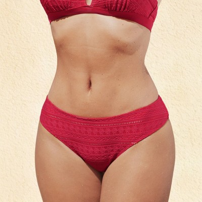 Women's Textured Low-Waist Swim Bikini Bottoms - Cupshe