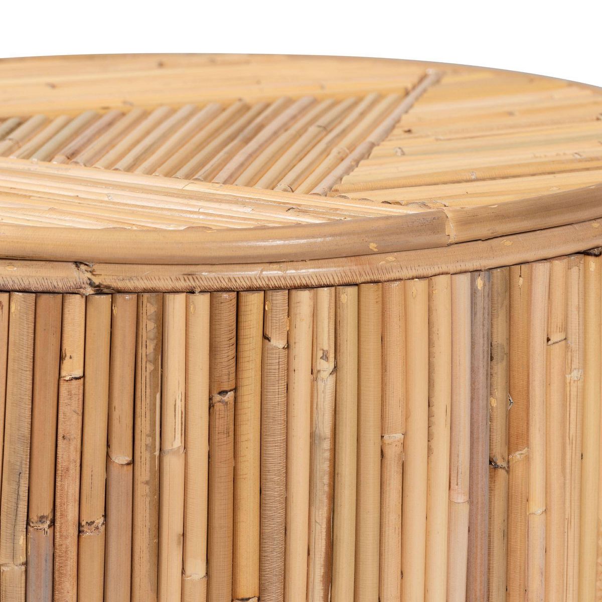 bali & pari Milagra Natural Rattan Coffee Table: Bohemian, No Assembly, Indonesia Crafted - thumbnail 3