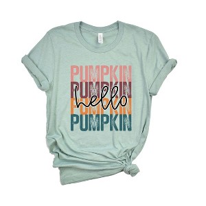 Simply Sage Market Women's Hello Pumpkin Stacked Short Sleeve Graphic Tee - 1 of 4