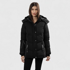 Canada Weather Gear Women’s Hooded Puffer Jacket with Removable Faux Fur Trim – Heavyweight Winter Parka Coat - 1 of 3