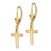 Black Bow Jewelry Polished Hollow Cross Lever Back Earrings in 14k Yellow Gold - 2 of 4