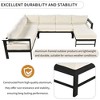 YOOCOZZ Outdoor U-Shaped Modular Aluminum Sofa Set with Thick Cushions, 6 Seats - 4 of 4