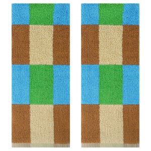 REGALWOVEN Plaid Pattern Cotton Soft Absorbent Bathroom Hand Towel 14" x 30" - 1 of 4