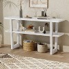 VYNXARIA Console Table with Marble-Effect Top, Retro Entryway Table with Open Shelf, Sofa Table for Entryway, Hallway and Living Room (Antique White) - 2 of 4
