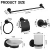 6 Piece Bathroom Hardware Set, Stainless Steel Wall Mounted, 22.64 Inch Towel Bar, Towel Ring, Toilet Paper Holder, Robe Hook, Cup, Soap Dish - 2 of 4