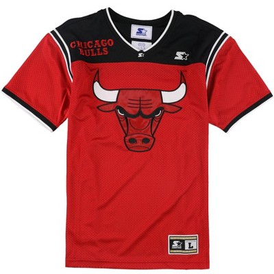STARTER Mens Chicago Bulls Mesh Embellished T-Shirt