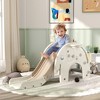 Qaba 3 in 1 Toddler Slide for Years 1-3, Kids Slide with Climber, Basketball Hoop, Elephant-Shaped Indoor Slide, Cream White - 3 of 4