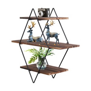 Artloge 3 Tiers Retro Rustic Floating Wall Mounted Display Shelf Kitchen Metal Rack for Room Home Art Decor Display - 1 of 4
