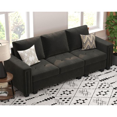 Belffin Modular Velvet Tufted Sofa Couch 3 Seater for Living Room