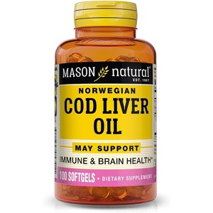 Mason Natural Cod Liver Oil Softgels, 100 Count - 1 of 4