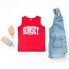 The Juniper Shop Varsity Sunset Chaser Toddler Tank - 5/6T - Red - 2 of 4