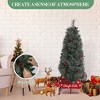 small artificial Christmas tree, plump tree, frost type, with warm white lights and red berries, 8 modes, snowmobile base - 2 of 4