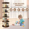 Kumasinova 5-Tier Rotating Bookshelf with 360° Swivel Base,Bookcase with Stackable Shelves,Space-Saving Spinning Book Shelf for Office&Bedroom,Golden - 3 of 4