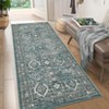 Vintage Floral Area Rug Non Slip Floor Cover Ultra Thin Soft Retro Carpet Foldable Low Pile Distressed Throw Rug for Dining Room Living Room Kitchen - 2 of 4